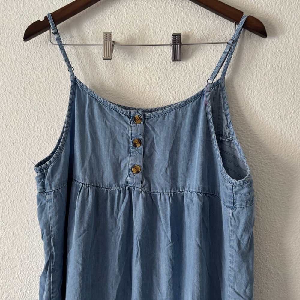 Knox Rose Denim Look Midi Dress Boho Chic Relaxed Style Large Casual Everyday - Picture 4 of 14